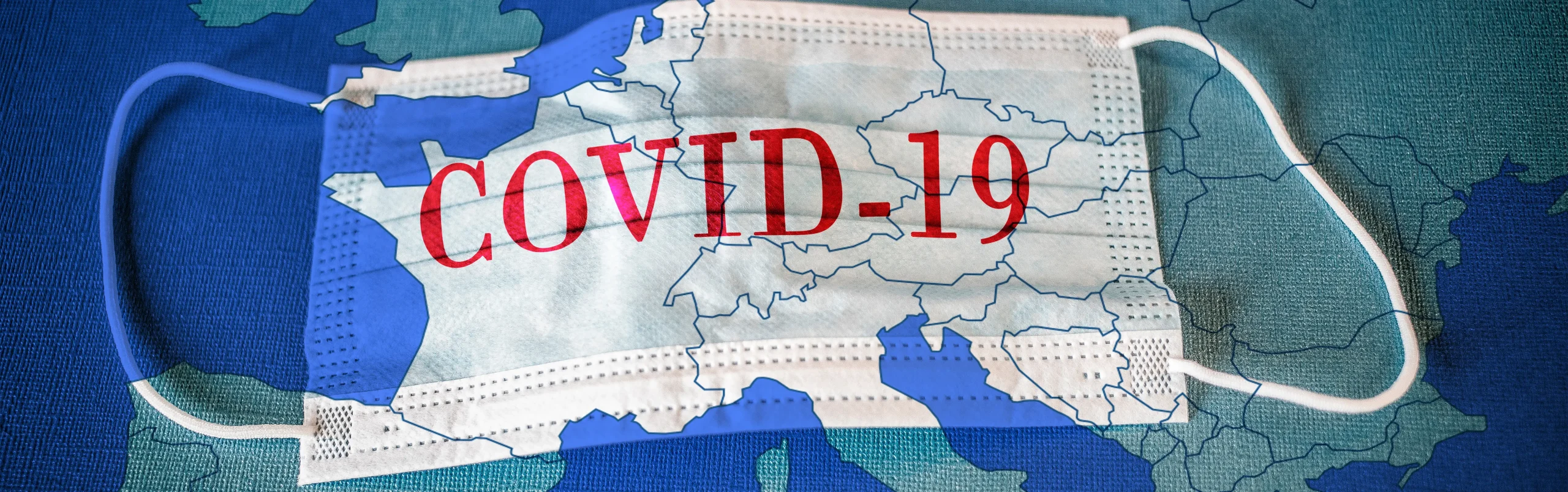 COVID-19 the US work from home market - medical face mask on map representing pandemic impact on remote work trends