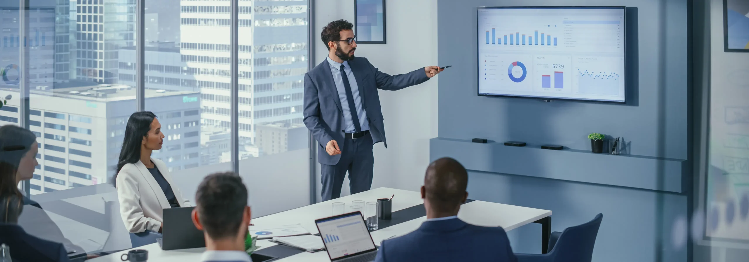 Person researching Google trends scraping data on laptop with Google homepage for keyword analysis