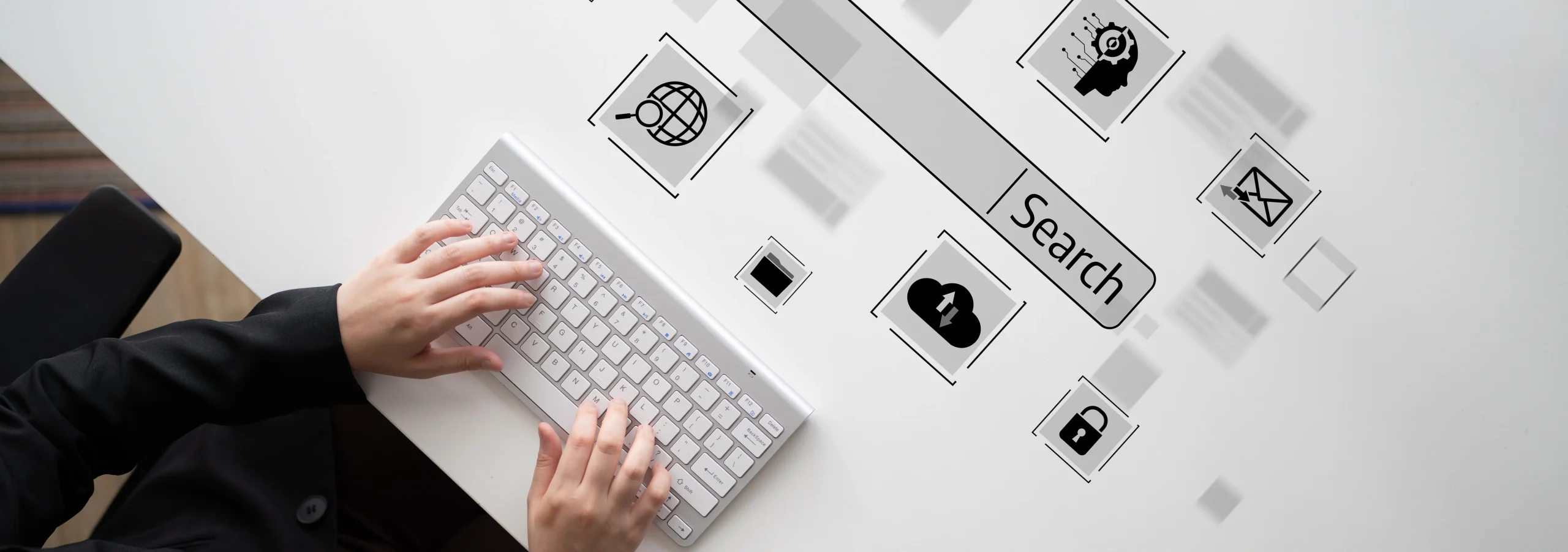 Professional searching and using free web scraping tools with digital icons for online data extraction