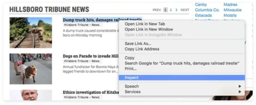 Image of Hillsboto tribune news