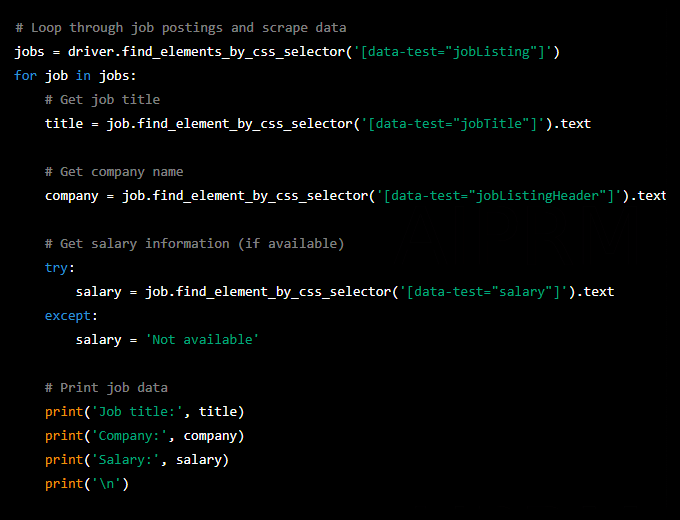 Step 4: Scrape Job Data