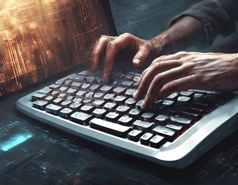 Hands typing code for manual scraping