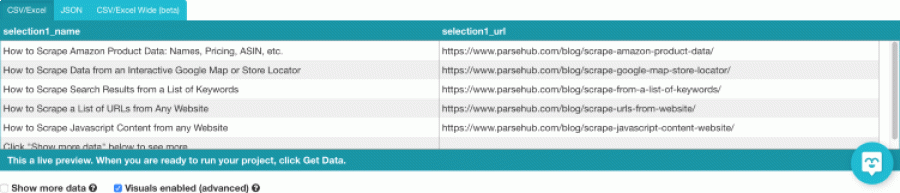 Listing URLs scraping