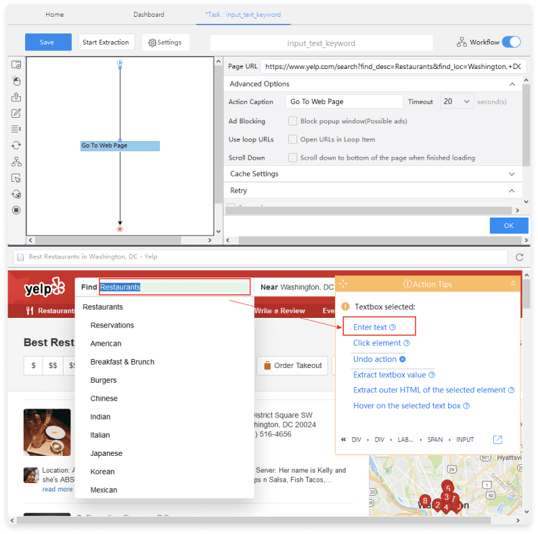 Getting Keywords list Data from Website with Octoparse Step 2 2