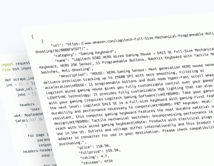 Json format data background