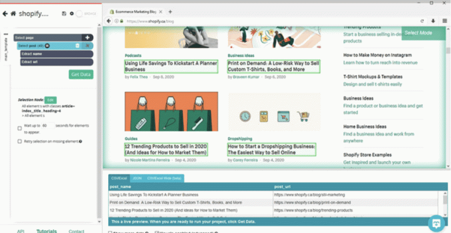 Scraping meta data and meta descriptions using Parsehub 2
