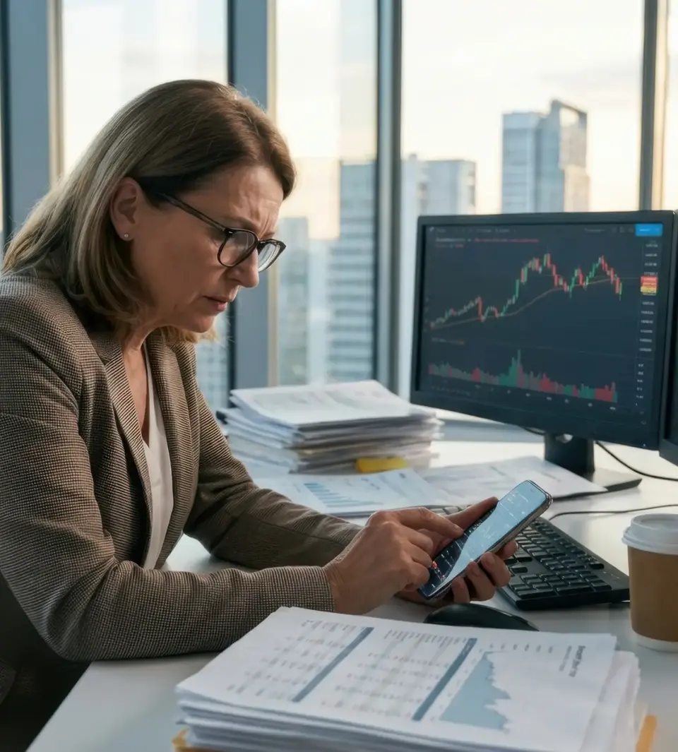a person reading a financial report — data extraction planning