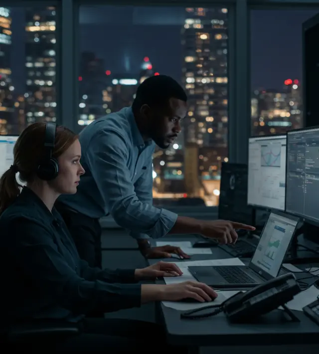 a team finishing financial data extraction