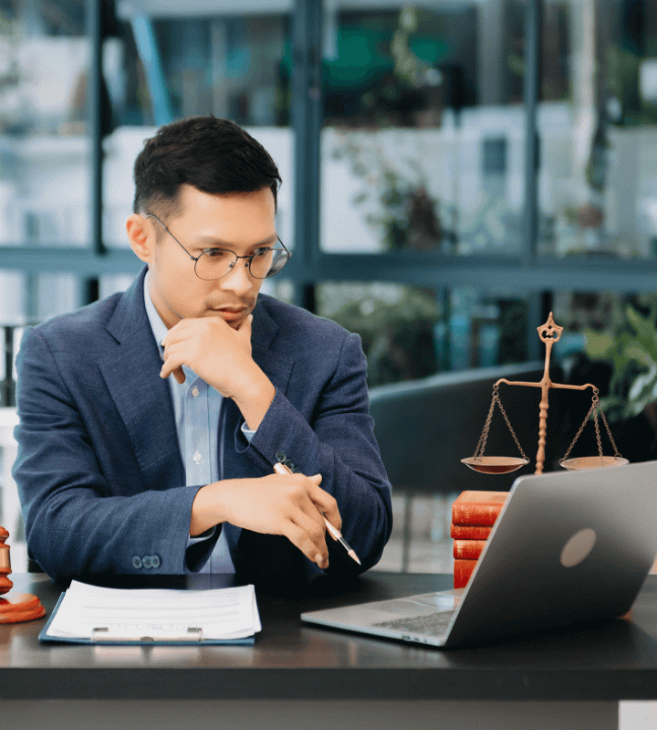 lawyer team working with legal research databases