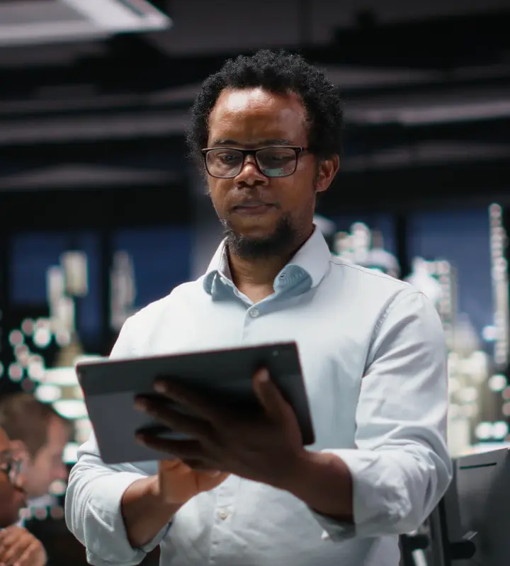 a businessman using the best web scraping service for data extraction