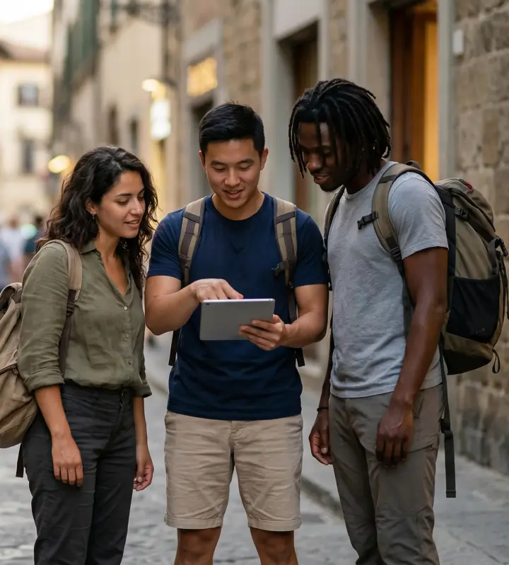 Analysts reviewing travel market trends and scraping Tripadvisor data for competitive intelligence