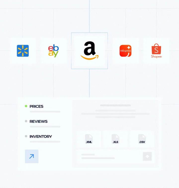 E-commerce intelligence dashboard displaying real-time price monitoring, competitor analysis charts, and product performance metrics across multiple platforms