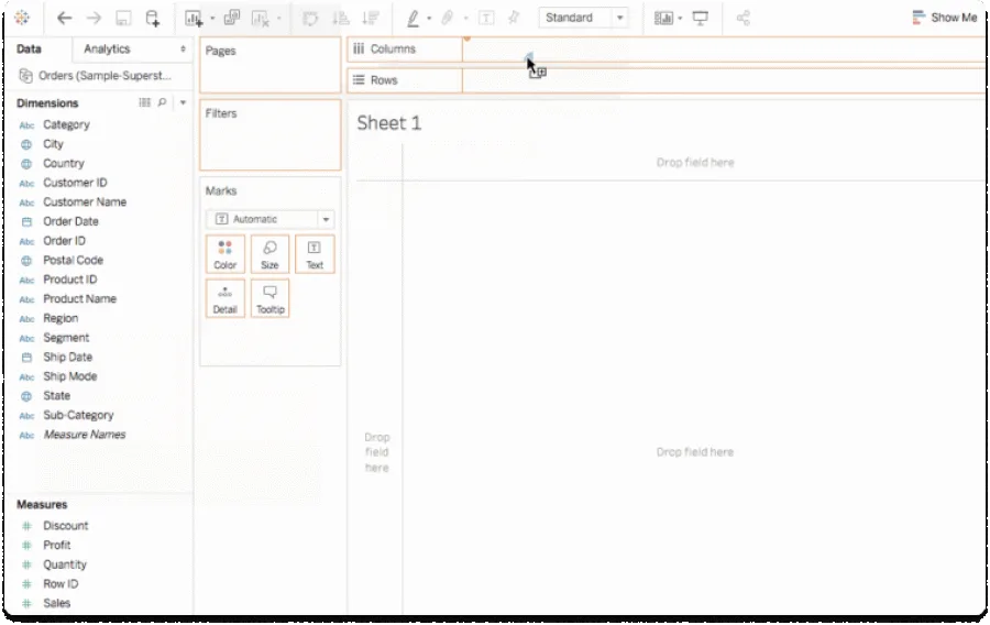 Tableau Desktop: Start Visualization